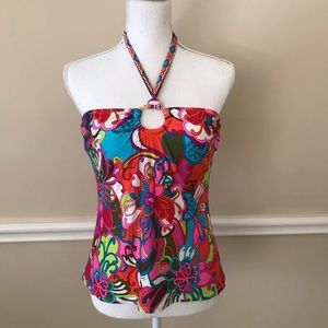 Trina Turk Halter O Ring Tankini Swim Top 8